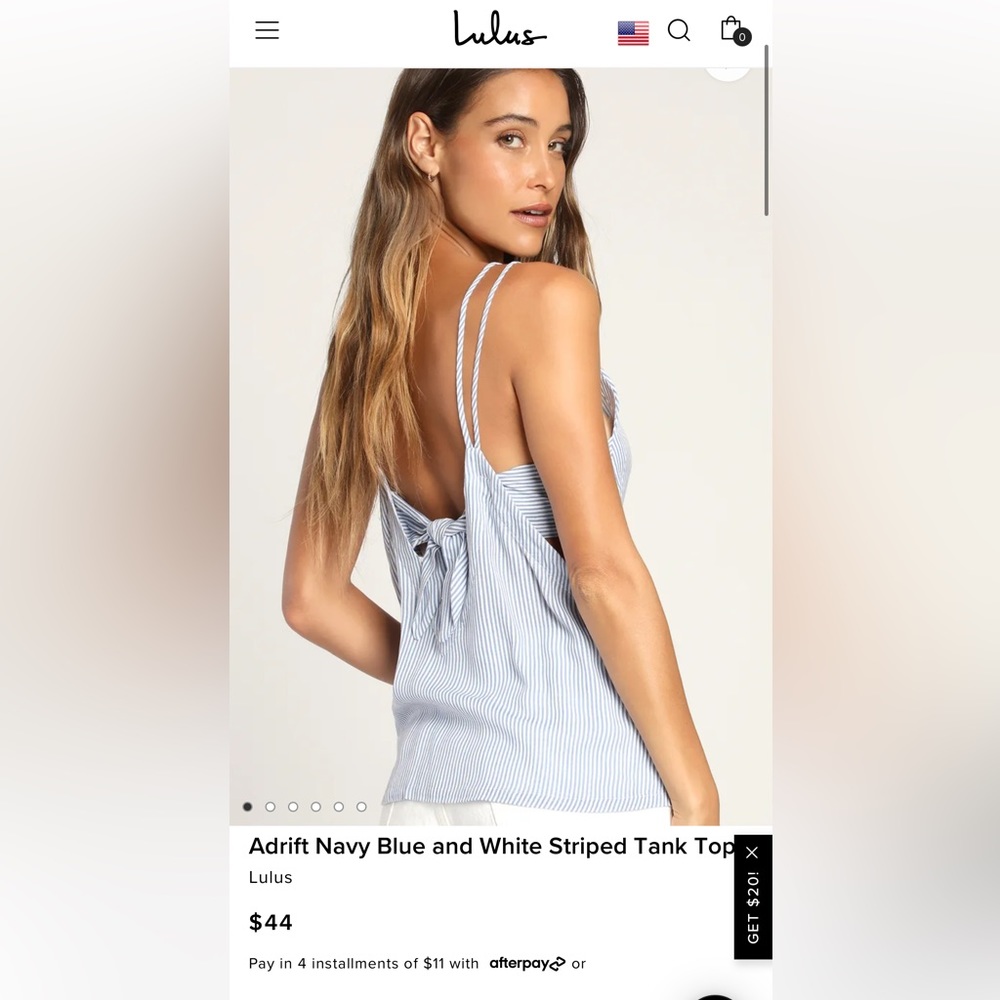 Lulus Tanktop Tie Back